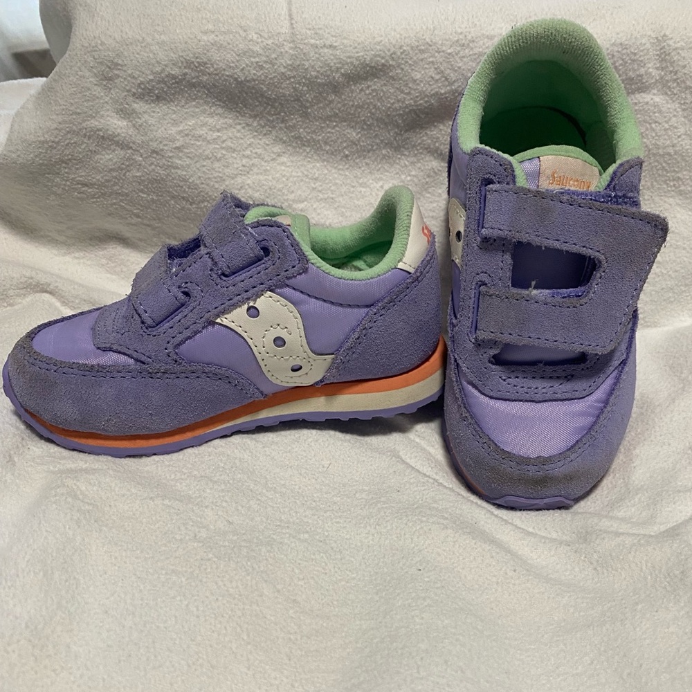 Kids Girls Saucony Jazz Velcro Shoes HL Purple Toddler 7M